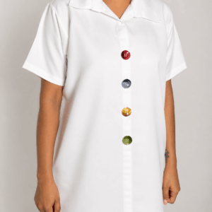 White w button